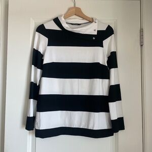 Marimekko Elisabet Black & White Stripe Long Sleeve Shirt Size 34 XS (EUC)